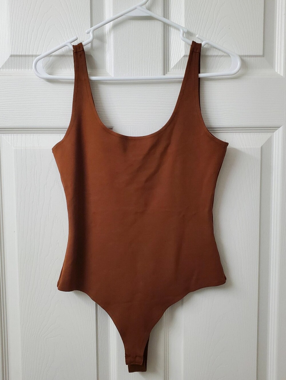 Freeme Women's Brown One-Piece Bodysuit With Snap Closure Size M